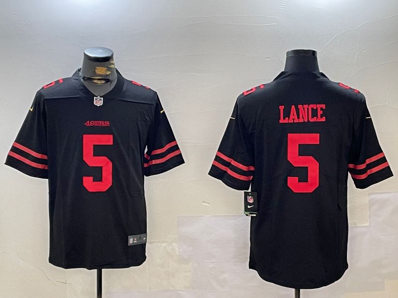 Men San Francisco 49ers #5 Lance Black Second generation 2024 Nike Limited NFL Jersey style 1->san francisco 49ers->NFL Jersey